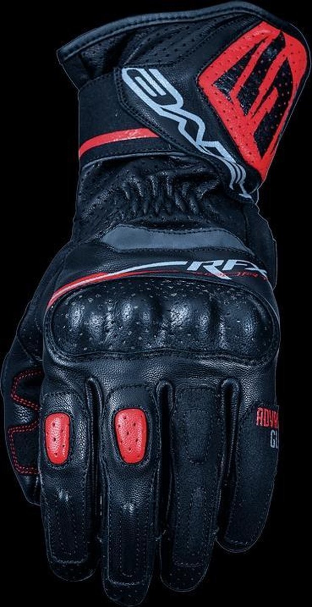 Five RFX Sport Black Red Motorcycle Gloves S