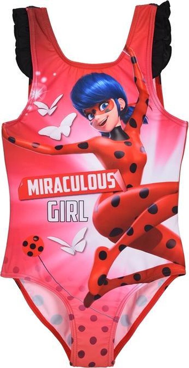 Miraculous Ladybug badpak - rood - maat 104 / 4 jaar