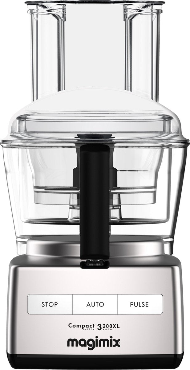 Magimix - CS 3200 XL - Foodprocessor - Mat Chroom - Inductiemotor - Professionele messen - 30 jaar motorgarantie