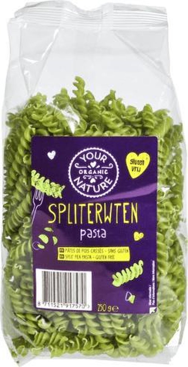 Spliterwten fusilli Your Organic Nature - Zak 250 gram - Biologisch