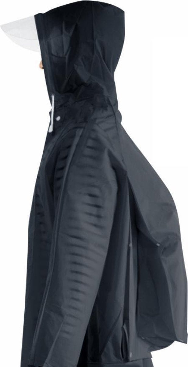 Regenjas-Regenpak-zwart met rugzak-kleuren zwart-L-112 * 63cm