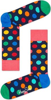 Happy Socks Heren Sokken Big Dot BDO01-6001 - sokken - maat 41-46 - Donkerblauw met stippen gekleurd | Ook geschikt als 'dressed sokken' maar ook als sportsokken en lounge sokken
