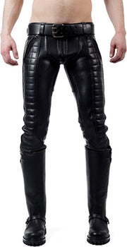 Mister b leather indicator jeans black stitching-piping 32