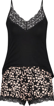 Hunkemöller Dames Korte pyjama set Painted Leopard - maat XL