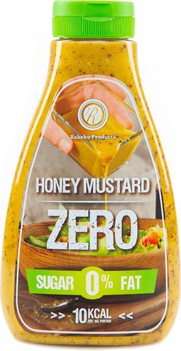 Rabeko | Honing Mosterd Saus | 1 x 425 ml  | Laag in Calorieën en zonder toegevoegde suikers!  | Koolhydraatarm eten doe je zó!