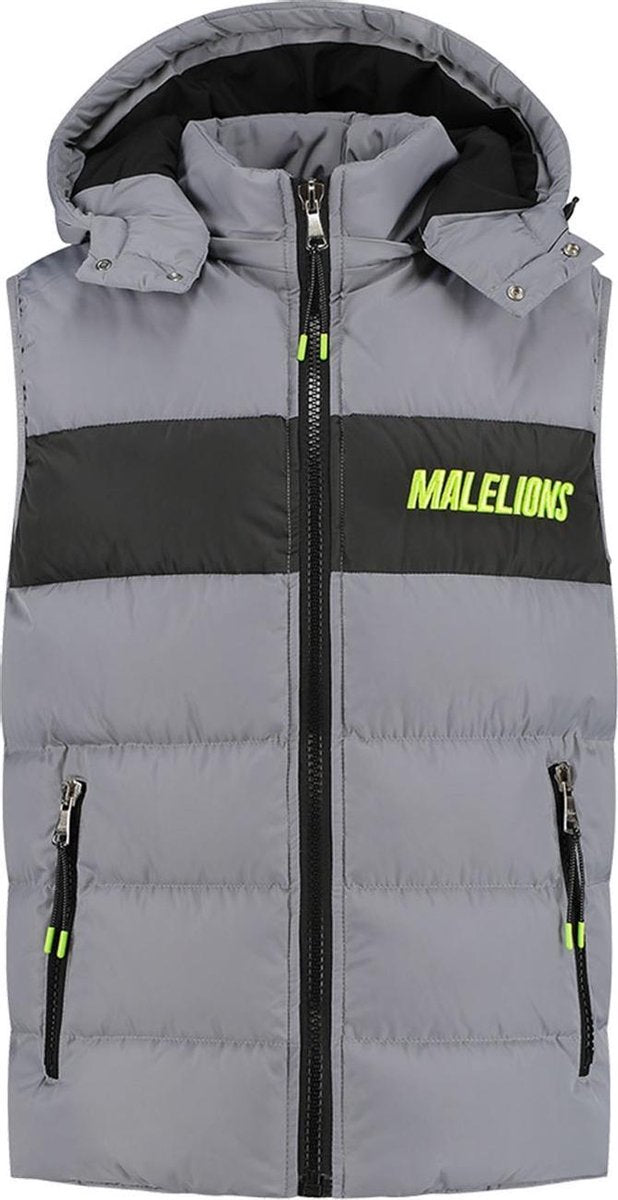 Malelions Sport Nium Bodywarmer - Grey/Lime - L