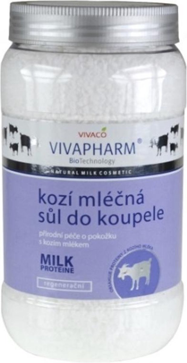 VIVAPHARM® Geitenmelk Badzout - 1200g  - Geitenmelk extracten verbeteren de kwaliteit van een overgevoelige