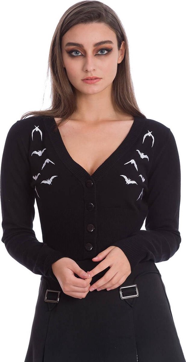 Banned Bat Lady 50's Cardigan Zwart