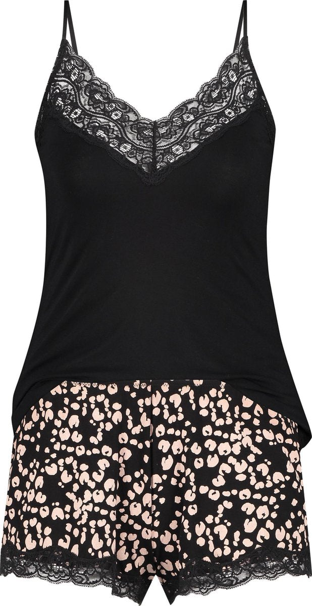 Hunkemöller Dames Korte pyjama set Painted Leopard - maat XS