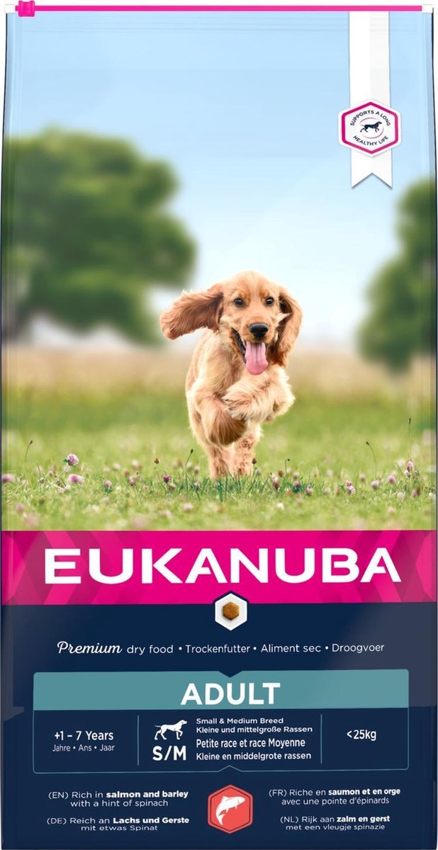 Eukanuba dog adult sm/medium Salmon&Barley 12kg