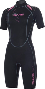 Bare 2mm Shorty - Wetsuit - Dames - 06 - Zwart/Roze