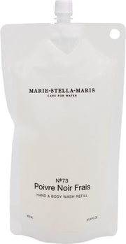 Marie-Stella-Maris Hand & Body Wash Refill - Poivre Noir Frais - Handzeep - Douchegel - Hydraterend - Navulling - 600 ml