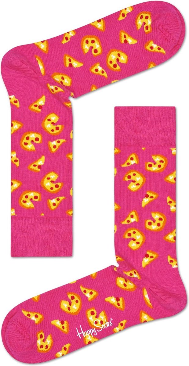 Happy Socks Pizza Sok | Roze met Pizzapunten | Maat 41-46 | PIZ01-3500
