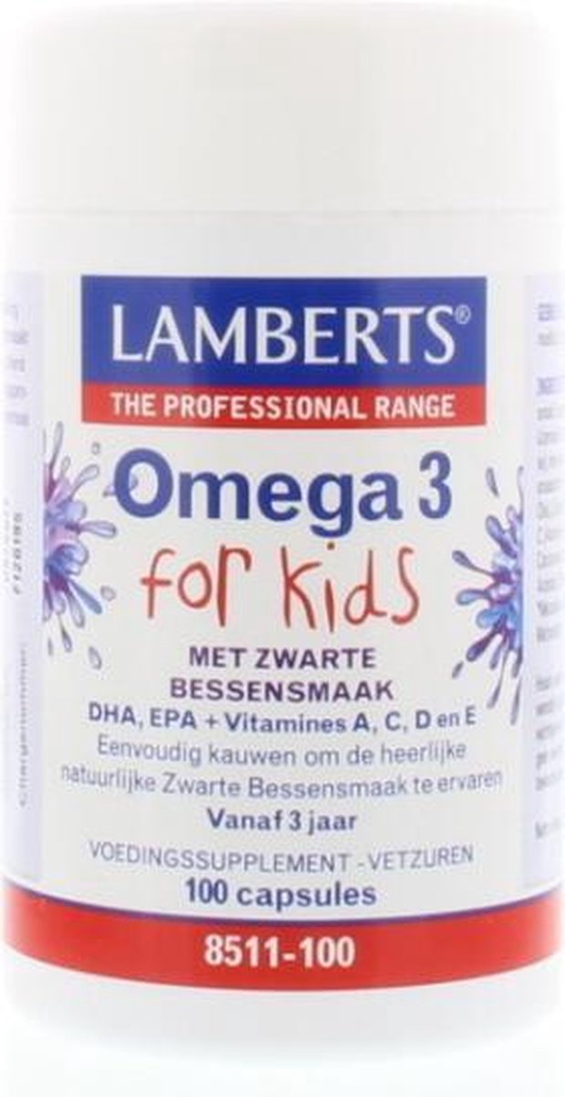 Lamberts Omega 3 Berry Bursts For Kids - 100 Kauwcapsules - Voedingssupplement