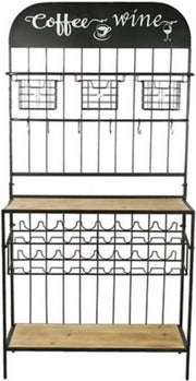 Countryfield Wijnrek Martello 201 Cm Staal/hout Zwart