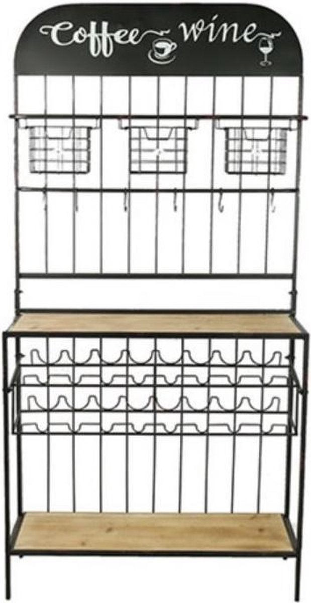 Countryfield Wijnrek Martello 201 Cm Staal/hout Zwart