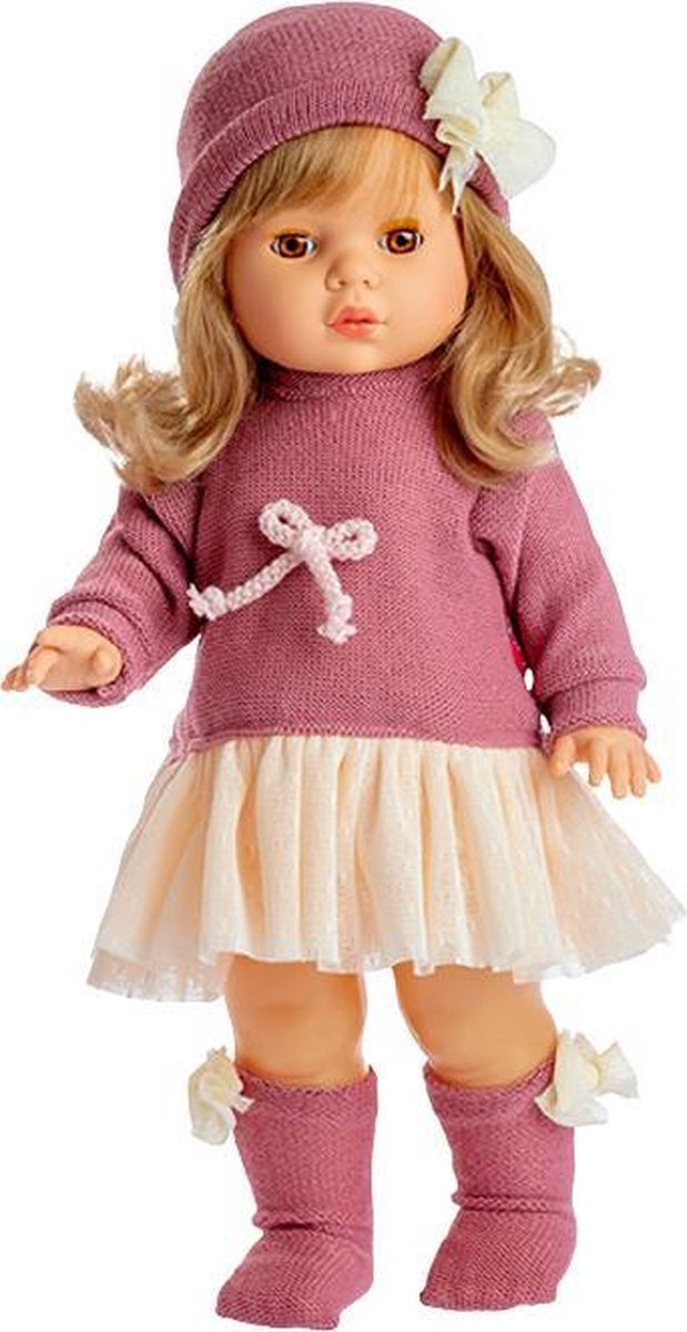 Berjuan Babypop Colette Meisjes 45 Cm Donkerroze/crème