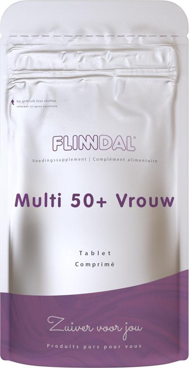 Multi 50+ Vrouw (Multivitamine voor vrouwen van 50 tot 70 jaar) - 90 tabletten - Flinndal - Voor behoud van vitaliteit bij vrouwen vanaf 50 jaar
