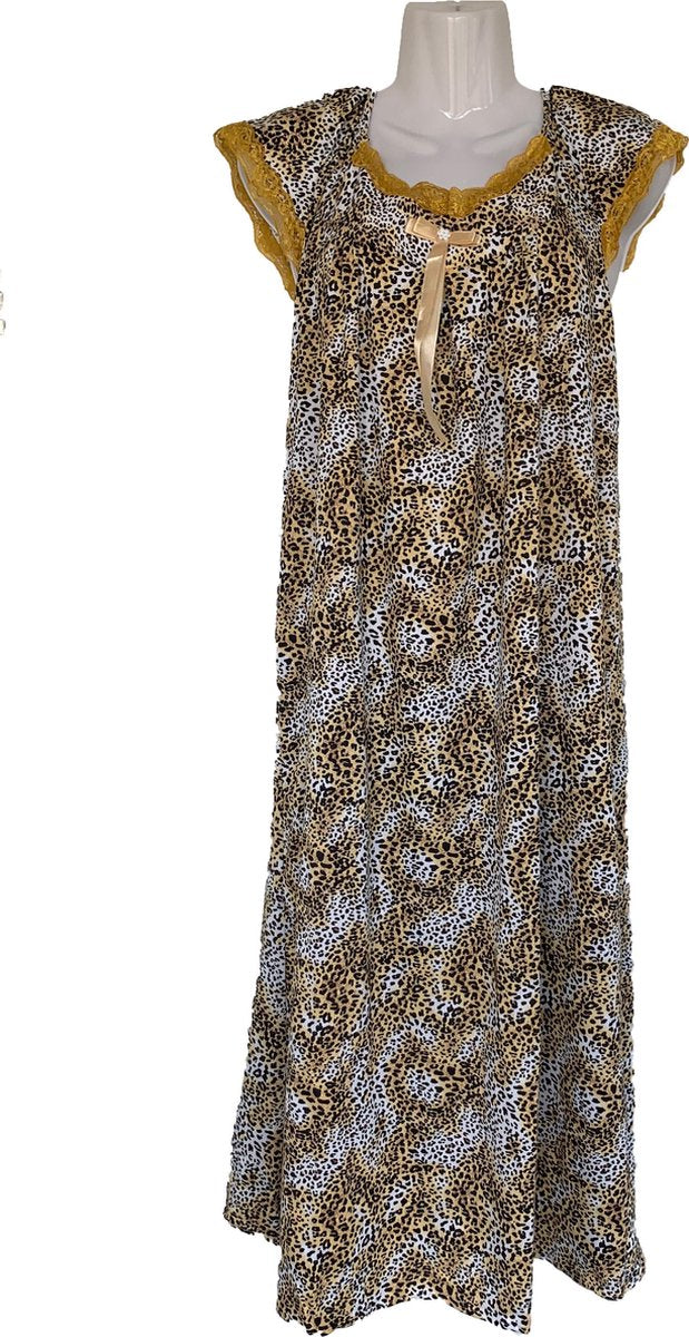 Dames Jurk Leopard gestipt Maat L