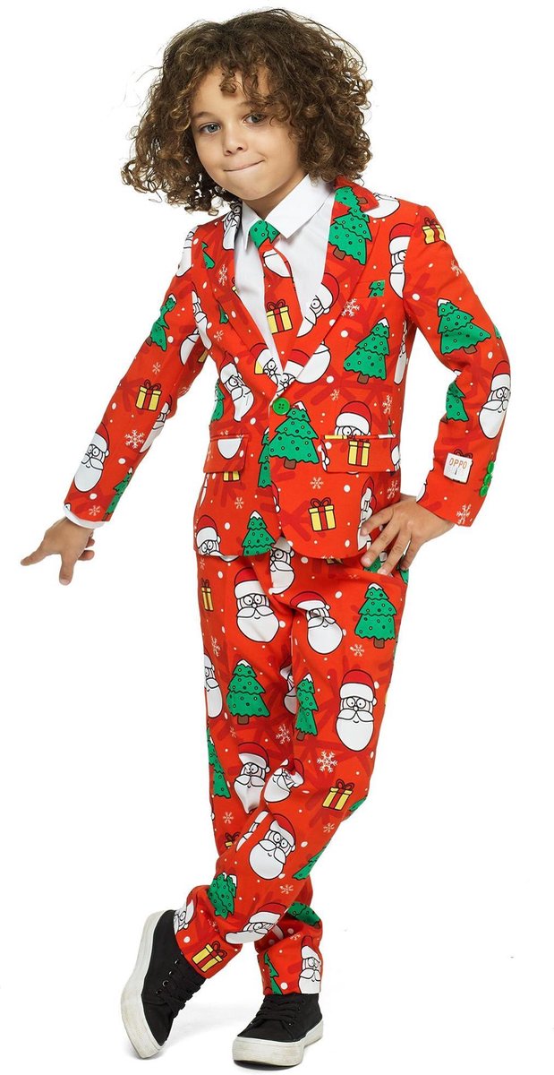 OppoSuits Holiday Hero - Jongens Kostuum - Gekleurd - Kerst - Maat 122/128