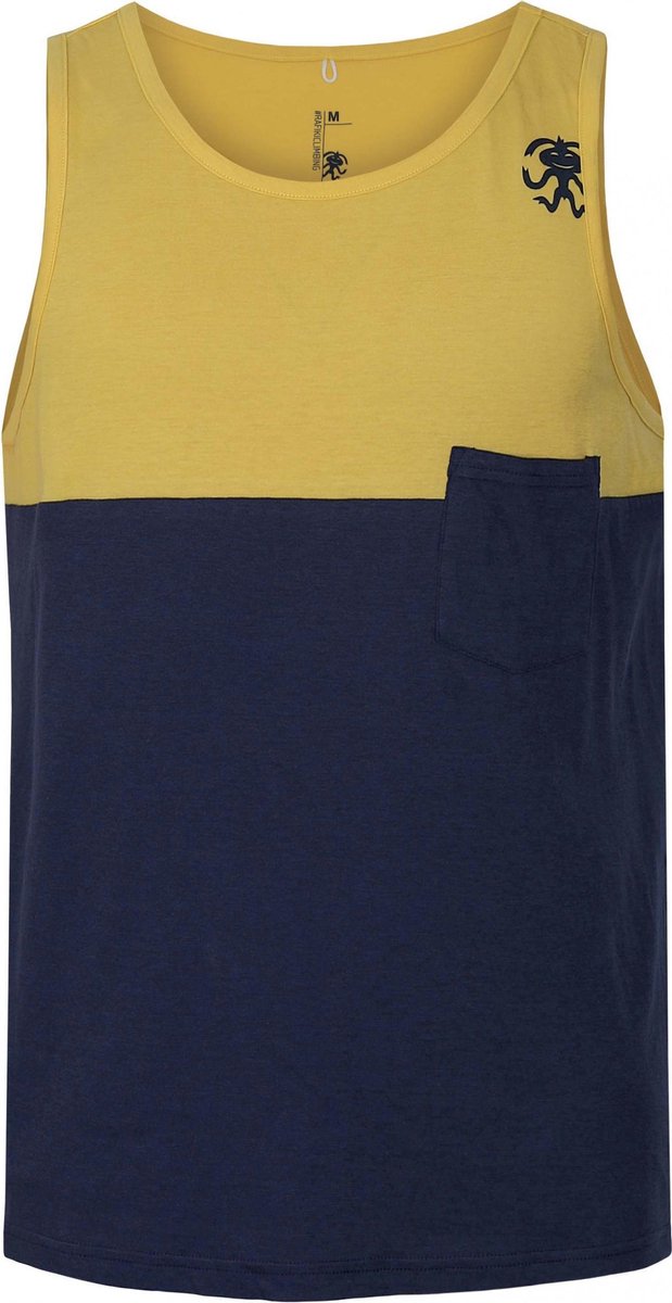 Rafiki Tanktop Attempt Heren Modal/katoen Geel/blauw Maat Xxl