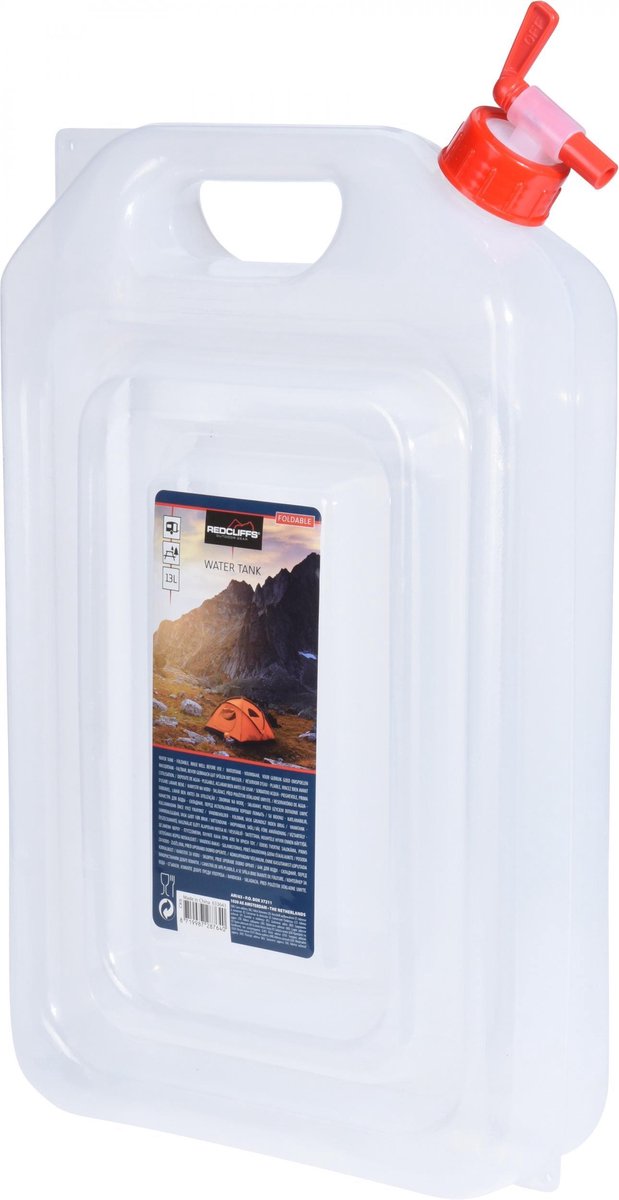 Redcliffs Watertank Opvouwbaar Met Kraan 13 Liter Transparant