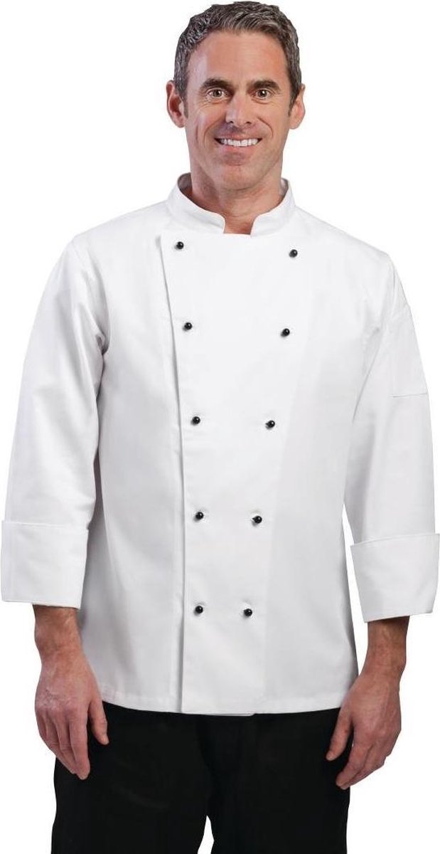 Whites Chicago unisex koksbuis lange mouw wit L