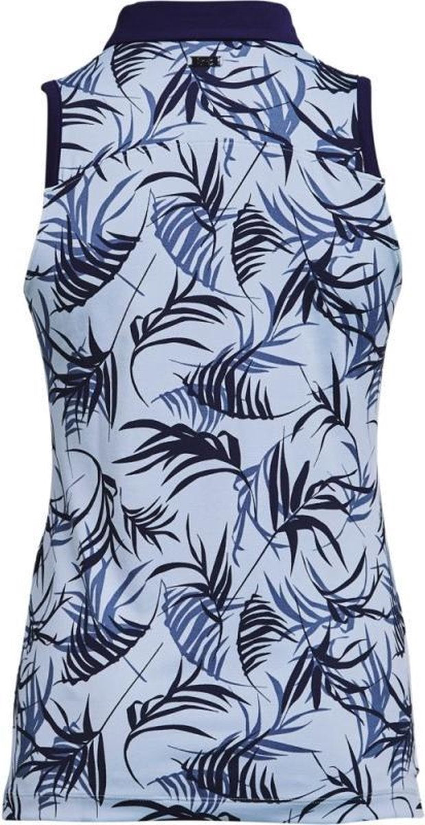 UA Zinger Slvls Novelty Polo-Isotope Blue / Midnight Navy / Jet Gray maat: XS    dames > golf kleding > tops > mouwloos en tanktops