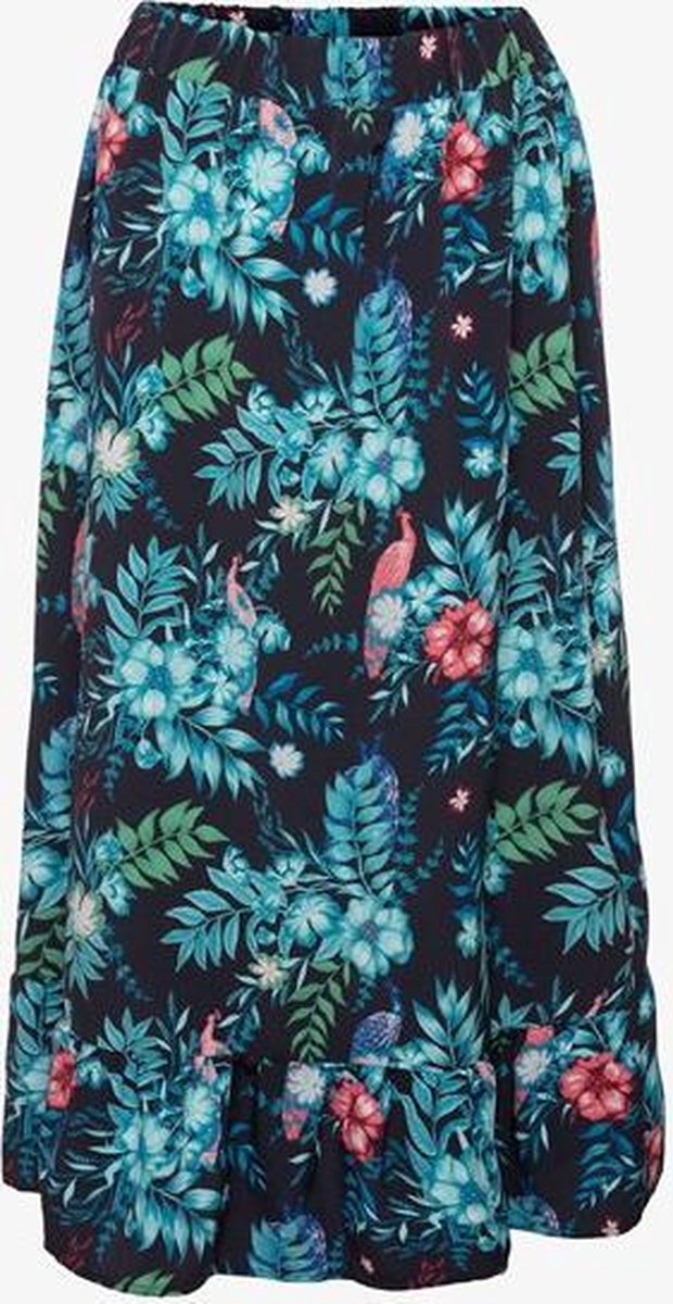 TwoDay dames rok met bloemenprint - Blauw - Maat M