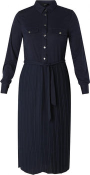 YESTA Hasmae Jurk - Dark Blue - maat 1(48)