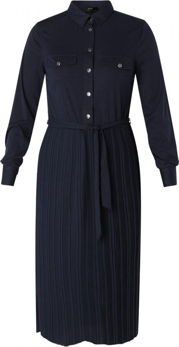 YESTA Hasmae Jurk - Dark Blue - maat 1(48)