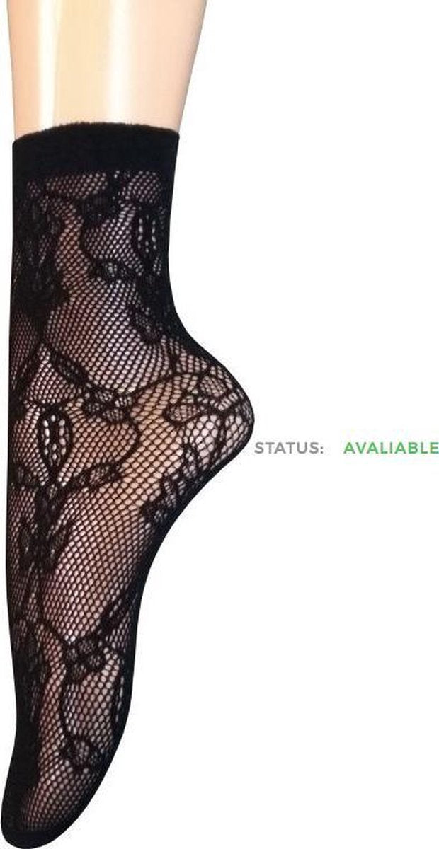 Gatta visnet pantysokken jacquard 22 zwart. One size.