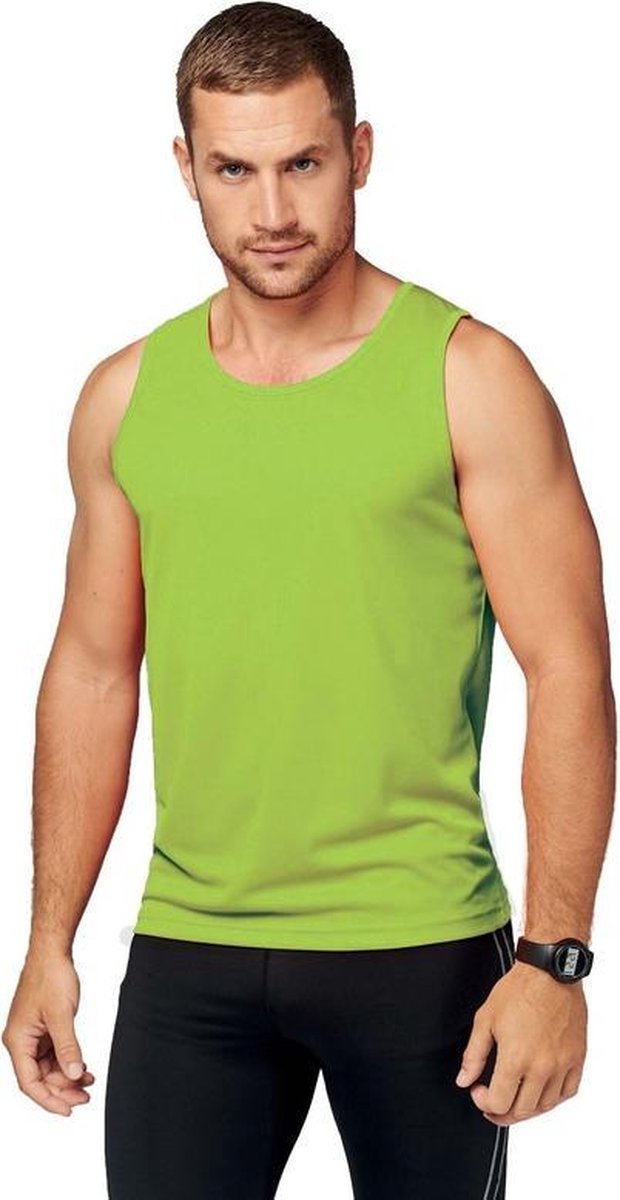 Lime groen sport singlet voor heren 2XL (44/56)