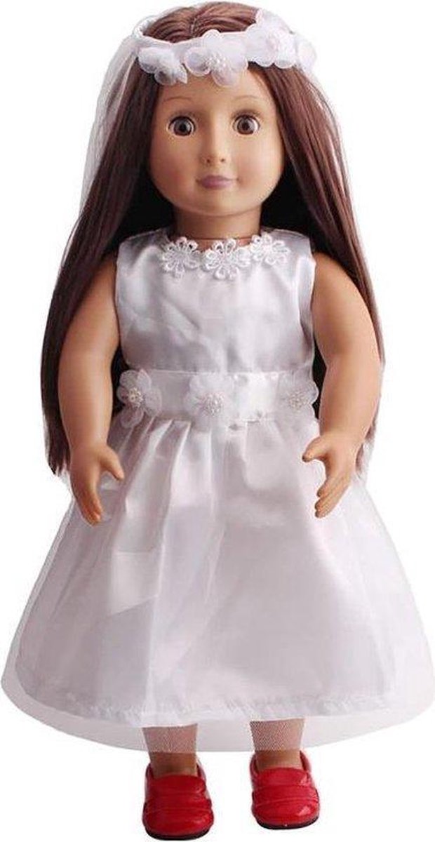 Dolldreams | Bruidsjurk voor poppen tot 43CM - Poppenkleding voor baby born pop - Trouwjurk