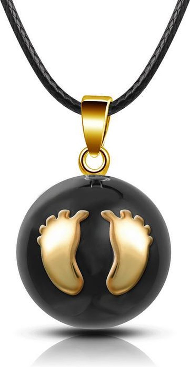 Clariz zwangerschapsbel zwart met gouden voetjes