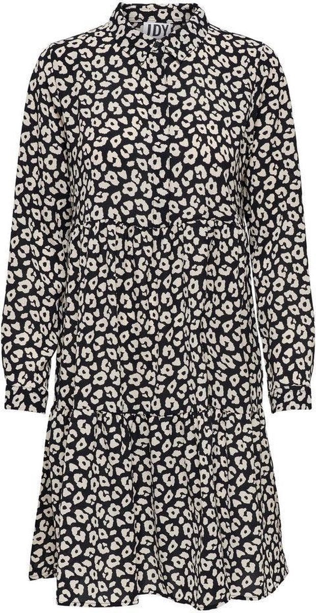 Jdypiper L/s Aop  Shirt Dress Wvn Noos 15221987 Black/tapioca Leo
