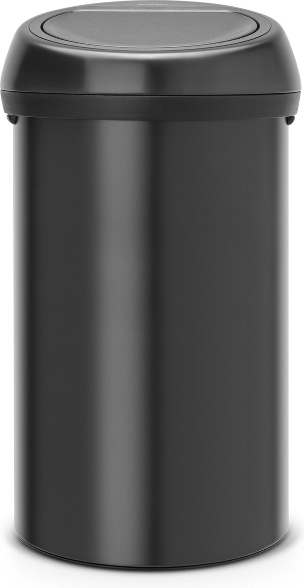Brabantia Touch Bin Prullenbak - 60 l - Matt Black met Matt Black deksel