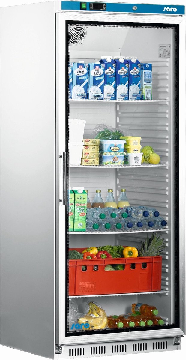 Saro koelkast met glasdeur - afsluitbaar - groot volume 620 liter - professioneel Model HK 600 GD