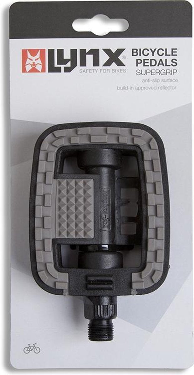 Lynx Platformpedaal Stadsfiets Supergrip 9/16 Inch Zwart Set