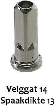 Verloopnippel velg 14 spaak 13 p/stuk
