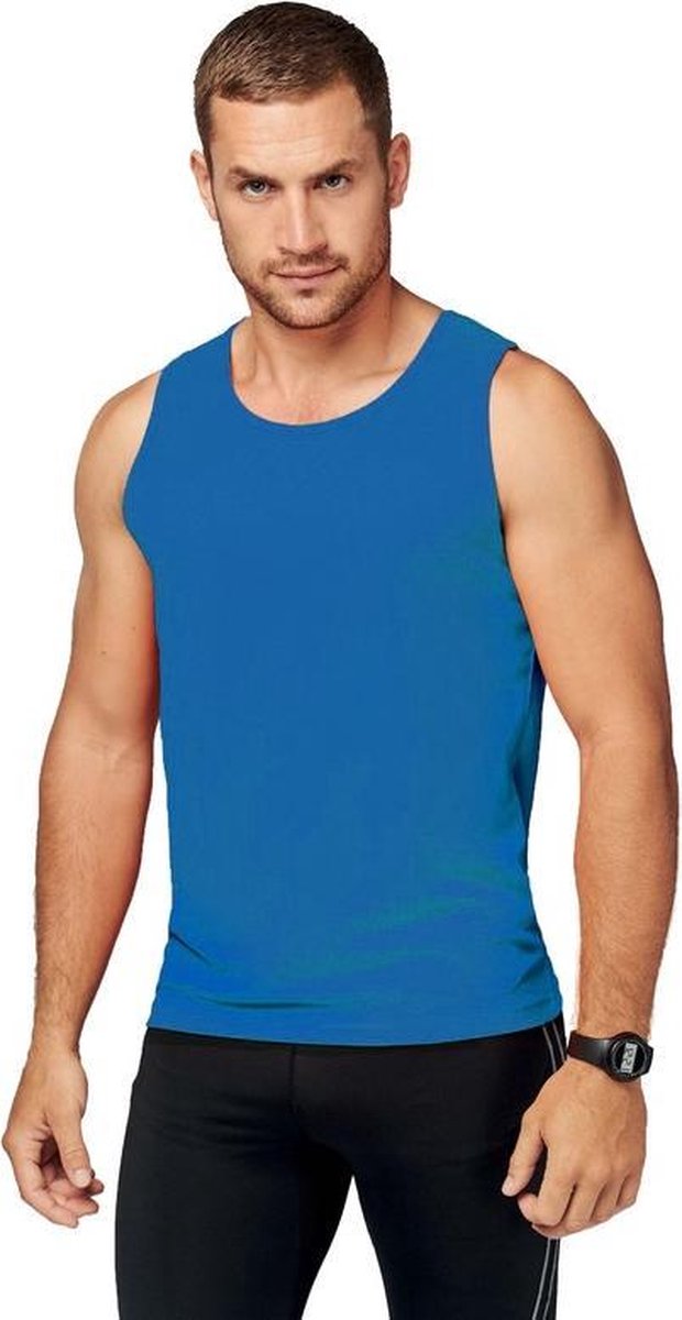 Blauw sport singlet voor heren M (38/50)