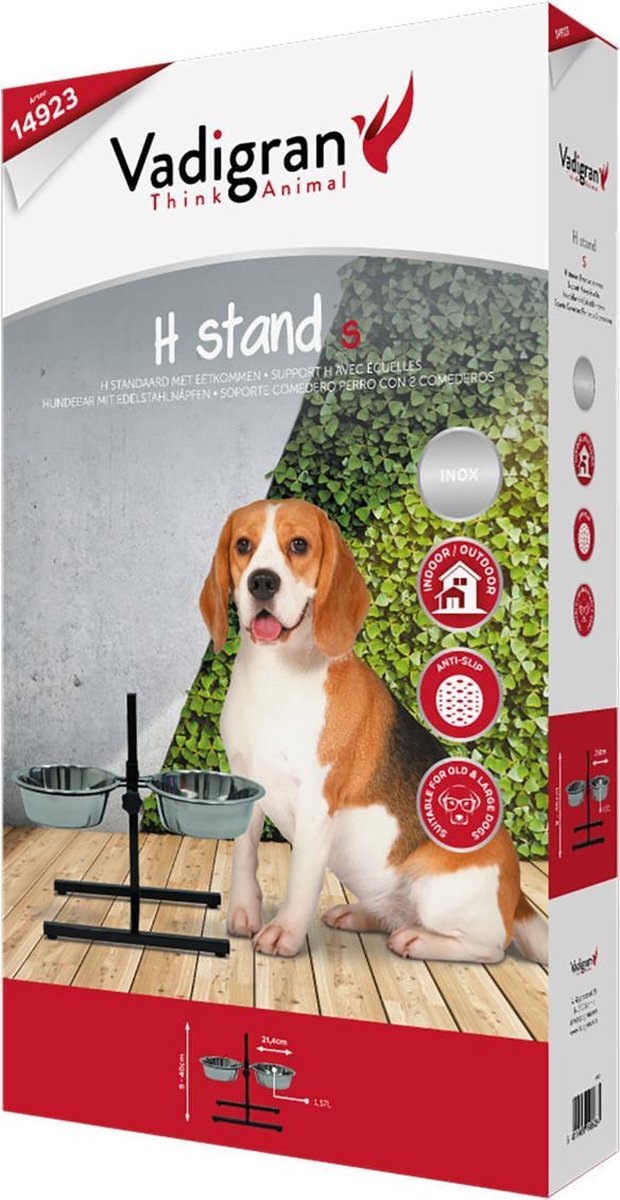 Vadigran Voederbak Honden 2 x 4000 ml - RVS