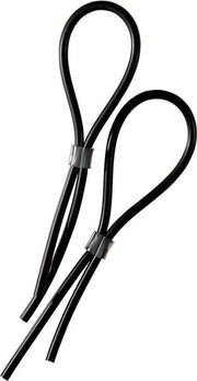 Rubber Adjustable Cock and Scotal Loops - Electric Stim Device -