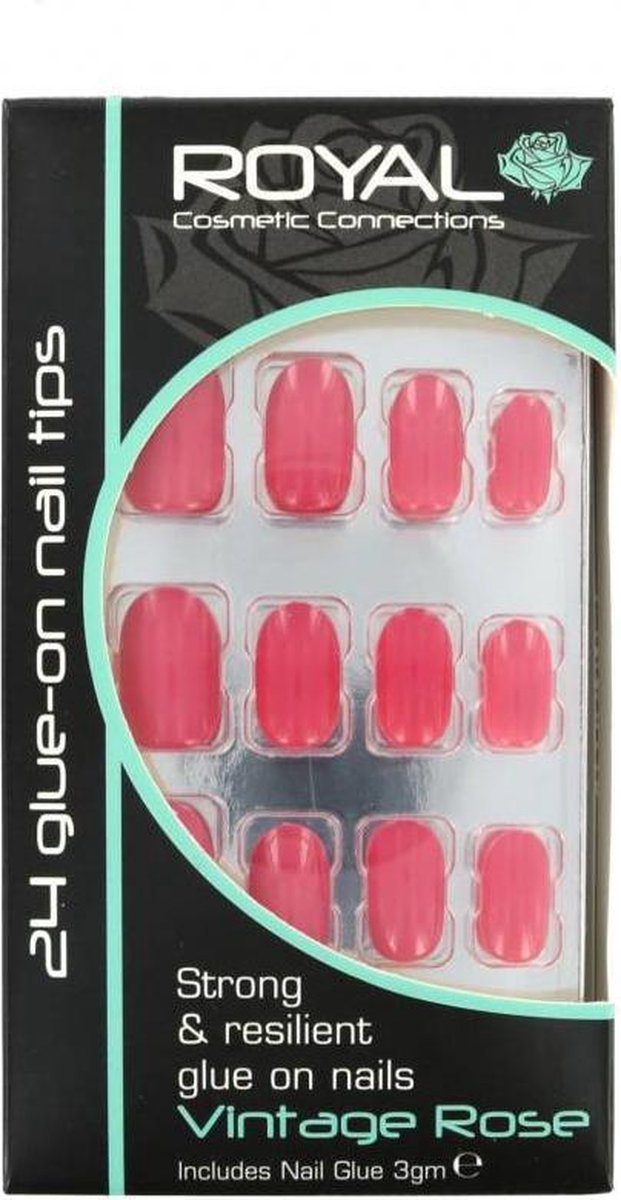 Royal 24 Glue-On Nail Tips - Vintage Rose (met nagellijm)