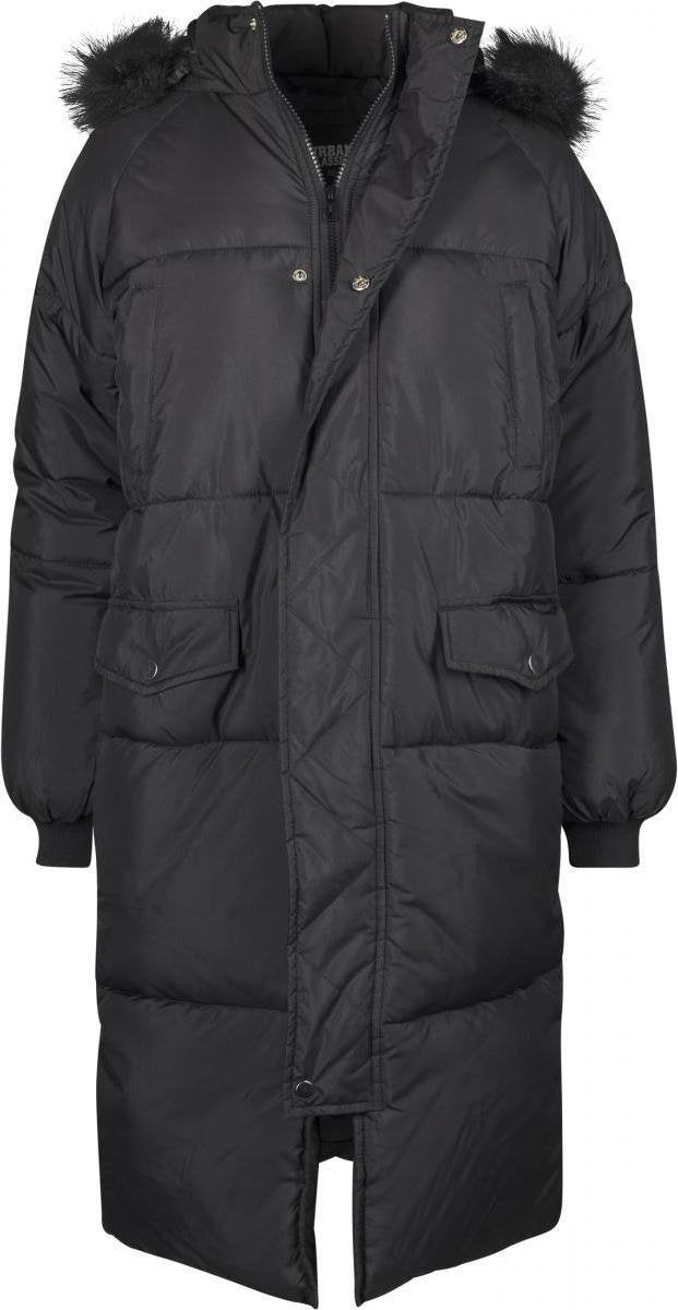 Jas Dames Oversized Faux Fur Puffer Coat zwart