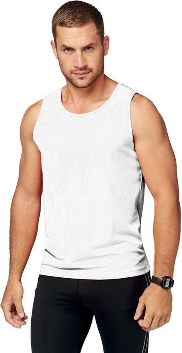 Wit sport singlet voor heren 2XL (44/56)