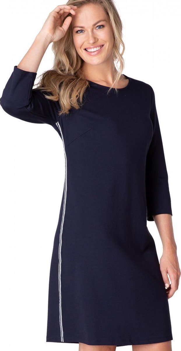 YEST Yulia Jurk - Dark Blue/Ecru - maat 42
