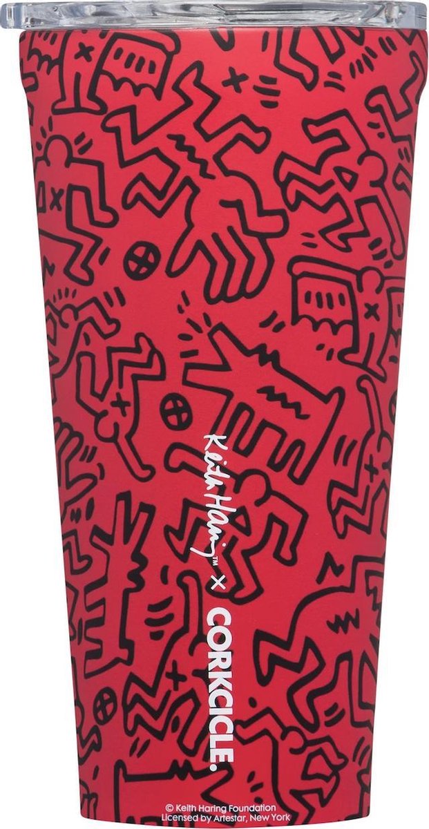 Corkcicle Tumbler 475ml 16oz - Keith Haring - Street Art Roestvrijstaal -