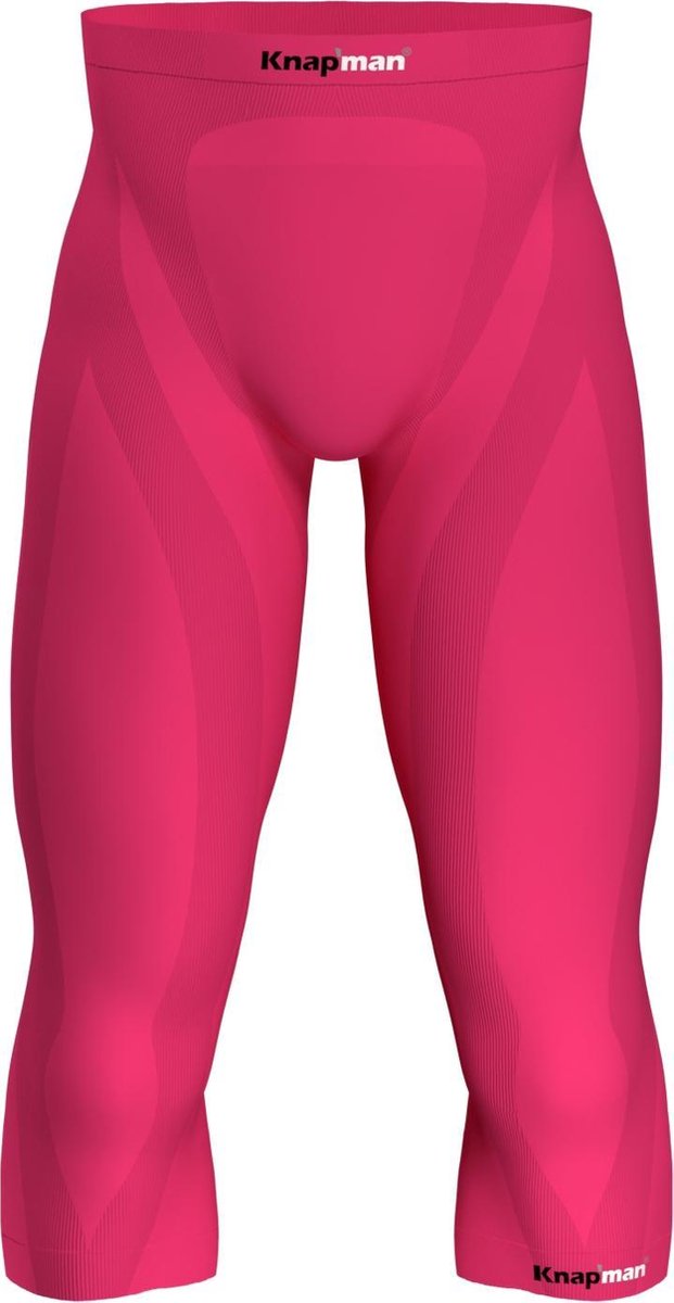 Knapman Compressiebroek 3/4 Heren 45% | Compressie Leggings | Roze | Maat L