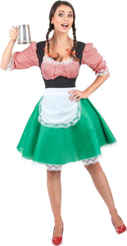 Karnival Costumes Dirndl Dames Carolina middellang Groen - M